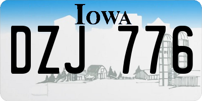 IA license plate DZJ776