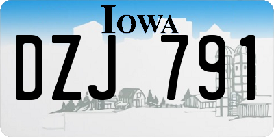 IA license plate DZJ791