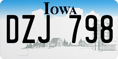 IA license plate DZJ798