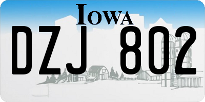 IA license plate DZJ802