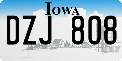 IA license plate DZJ808