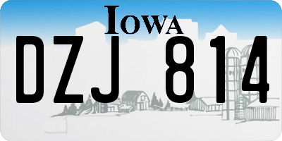 IA license plate DZJ814