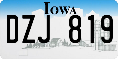 IA license plate DZJ819