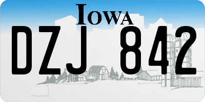 IA license plate DZJ842