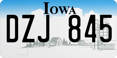 IA license plate DZJ845