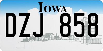 IA license plate DZJ858