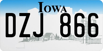 IA license plate DZJ866