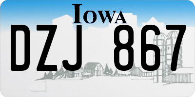 IA license plate DZJ867