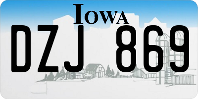 IA license plate DZJ869