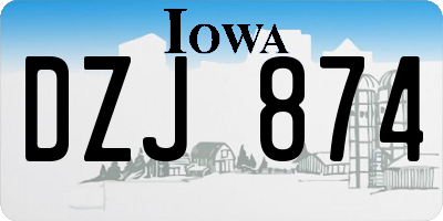 IA license plate DZJ874