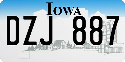 IA license plate DZJ887
