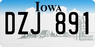 IA license plate DZJ891