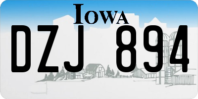IA license plate DZJ894