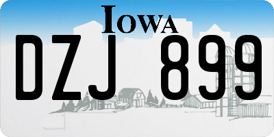IA license plate DZJ899