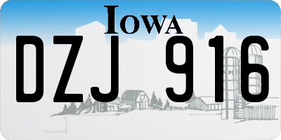 IA license plate DZJ916