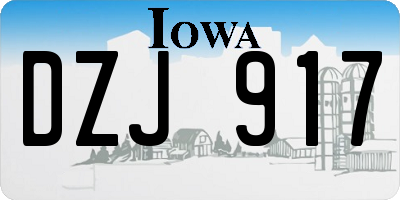 IA license plate DZJ917