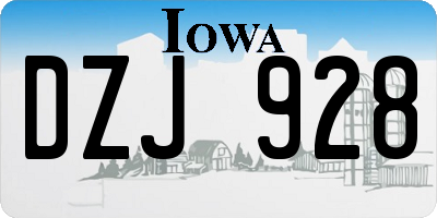 IA license plate DZJ928