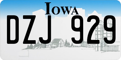 IA license plate DZJ929