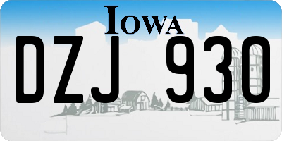 IA license plate DZJ930