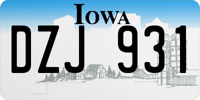 IA license plate DZJ931