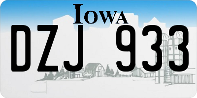 IA license plate DZJ933