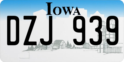 IA license plate DZJ939