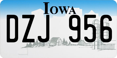 IA license plate DZJ956