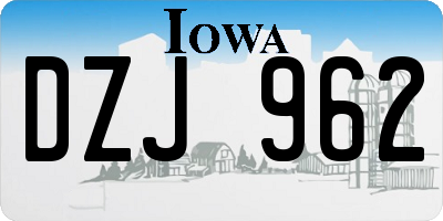 IA license plate DZJ962