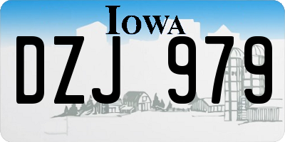 IA license plate DZJ979