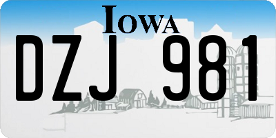 IA license plate DZJ981