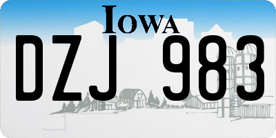IA license plate DZJ983