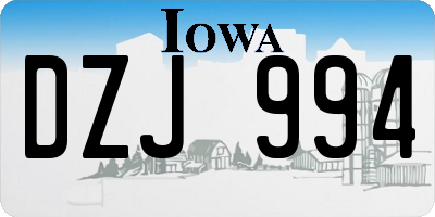 IA license plate DZJ994