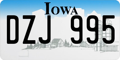 IA license plate DZJ995