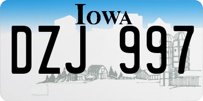 IA license plate DZJ997
