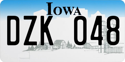 IA license plate DZK048