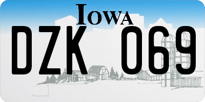 IA license plate DZK069