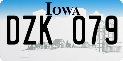 IA license plate DZK079