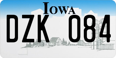 IA license plate DZK084