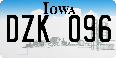IA license plate DZK096