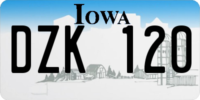 IA license plate DZK120