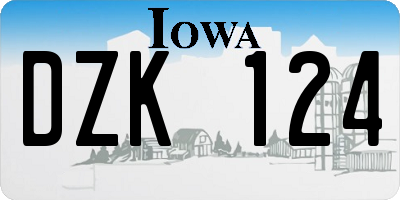 IA license plate DZK124