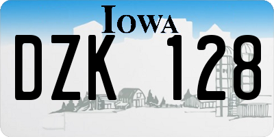 IA license plate DZK128