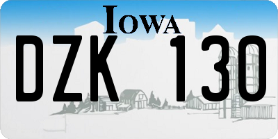 IA license plate DZK130