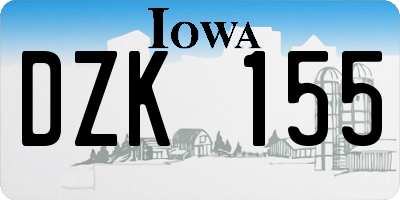 IA license plate DZK155