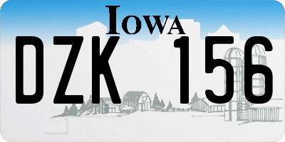 IA license plate DZK156