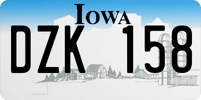 IA license plate DZK158