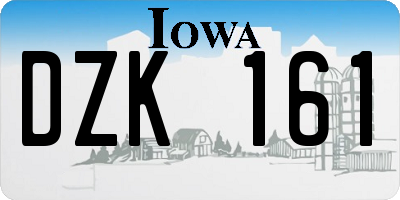 IA license plate DZK161