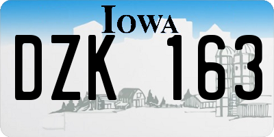 IA license plate DZK163