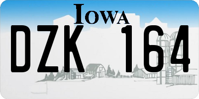 IA license plate DZK164