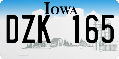 IA license plate DZK165